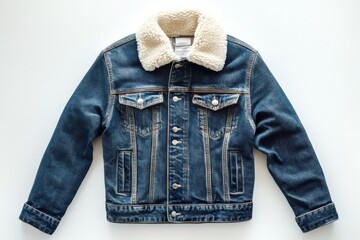Stylish denim jacket sherpa lined perfect for fall classic blue wash button front pockets casual