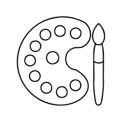 palette icon, palette line art - simple line art of palette, perfect for palette logos and icons
