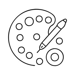 palette icon, palette line art - simple line art of palette, perfect for palette logos and icons