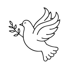 peace dove icon, peace dove line art - simple line art of peace dove, perfect for peace dove logos and icons