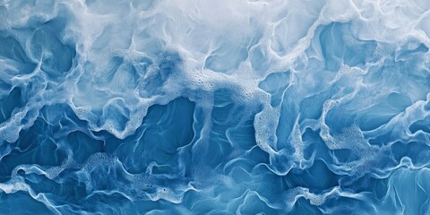 Obraz premium Ocean Foam: Abstract Blue Water Textures in Serene Style