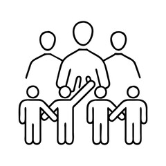 people holding hands community icon, people holding hands community line art - simple line art of people holding hands community, perfect for people holding hands community logos and icons