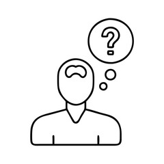 person with question mark overhead icon, person with question mark overhead vector