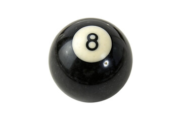 Black 8 ball for billiards or pool isolated on white background PNG