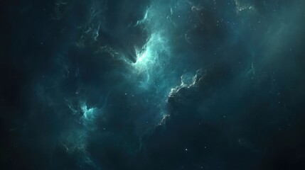 Obraz premium Deep space nebula displaying swirling patterns of cosmic dust.