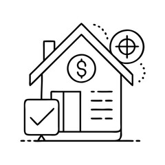 pre approved loan icon, pre approved loan line art - simple line art of pre approved loan, perfect for pre approved loan logos and icons