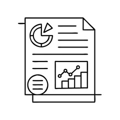 project report icon, project report line art - simple line art of project report, perfect for project report logos and icons