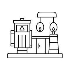 pump station icon, pump station line art - simple line art of pump station, perfect for pump station logos and icons