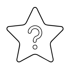 question mark in a star icon, question mark in a star line art - simple line art of question mark in a star, perfect for question mark in a star logos and icons
