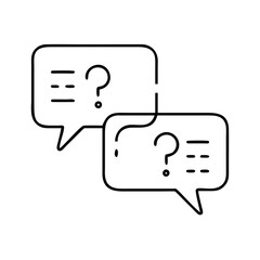 Fototapeta premium question mark in speech and chat bubbles together icon