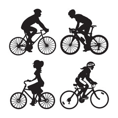 Obraz premium A Cyclist Silhouette in Motion