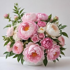 bouquet of roses, bouquet of flowers, bouquet of pink roses