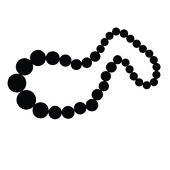 Cute cartoon hand drawn vector Necklace silhouette.