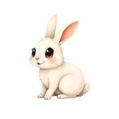 Obraz premium white rabbit on white background