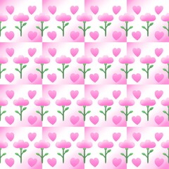 seamless pattern with pink flowers