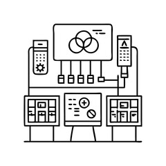 refining control room icon, refining control room line art - simple line art of refining control room, perfect for refining control room logos and icons