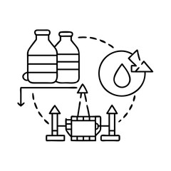refining process icon, refining process line art - simple line art of refining process, perfect for refining process logos and icons