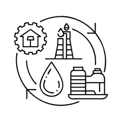 refining process icon, refining process line art - simple line art of refining process, perfect for refining process logos and icons