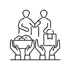 relief work icon, relief work line art - simple line art of relief work, perfect for relief work logos and icons