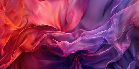Obraz premium Abstract red and purple wave flow express the energetic signal. Seamless texture of vividness curve swirling convey sense of harmony and wonderful scene perfect for effect and graphic design. AIG51.