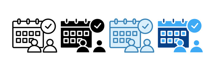 Meeting Scheduler Icon Set Multiple Style Collection
