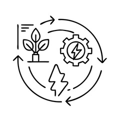 renewable integration icon, renewable integration line art - simple line art of renewable integration, perfect for renewable integration logos and icons