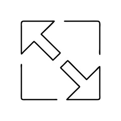 resize icon, resize line art - simple line art of resize, perfect for resize logos and icons