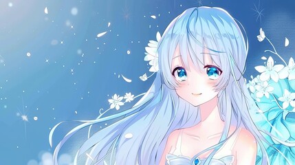 Light Blue Cartoon Anime Style Background: A Delightful Fusion of Whimsy and Visual Charm 
