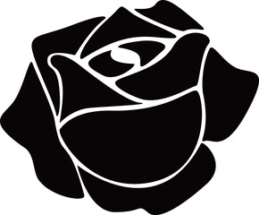 バラの花のアイコン　モノトーン