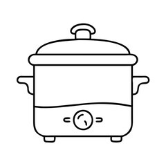 slow cooker icon, slow cooker line art - simple line art of slow cooker, perfect for slow cooker logos and icons