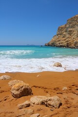 Matala beach in Crete, Greek island