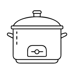 slow cooker icon, slow cooker line art - simple line art of slow cooker, perfect for slow cooker logos and icons