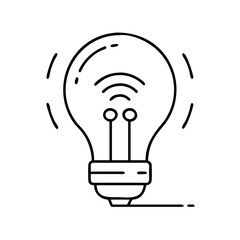 smart light bulb icon, smart light bulb line art - simple line art of smart light bulb, perfect for smart light bulb logos and icons