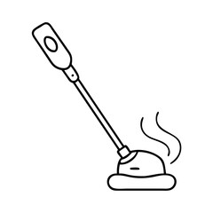 steam mop icon, steam mop line art - simple line art of steam mop, perfect for steam mop logos and icons