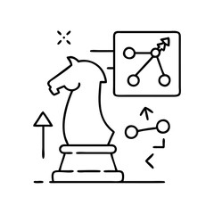 strategy icon, strategy line art - simple line art of strategy, perfect for strategy logos and icons