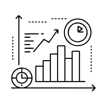 black and white business data analysis clip art preview