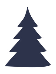 Obraz premium Simple silhouette of a spruce tree, symbolizing nature and evergreen forests.
