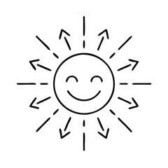 sun optimism icon, sun optimism line art - simple line art of sun optimism, perfect for sun optimism logos and icons