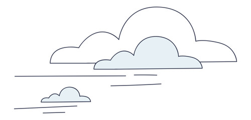 Minimalist illustration of clouds symbolizing simplicity and tranquility.