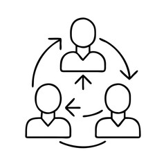team collaboration icon, team collaboration line art - simple line art of team collaboration, perfect for team collaboration logos and icons