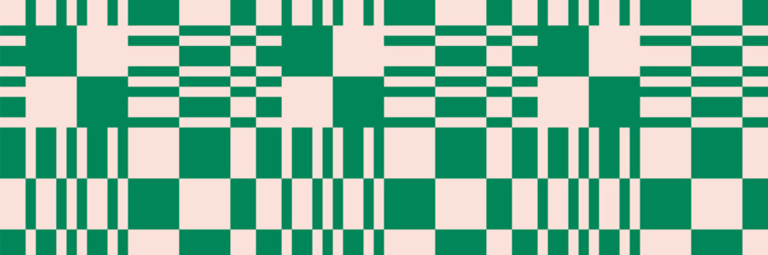 Retro colored checkerboard seamless pattern. Fun colored vintage plaid background for cover, notebook, packaging.