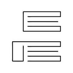 text alignment icon, text alignment line art - simple line art of text alignment, perfect for text alignment logos and icons