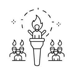 torch leadership icon, torch leadership line art - simple line art of torch leadership, perfect for torch leadership logos and icons