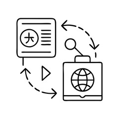 translation icon, translation line art - simple line art of translation, perfect for translation logos and icons