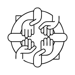 Obraz premium unity icon, unity line art - simple line art of unity, perfect for unity logos and icons