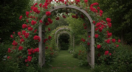 Fototapeta premium Rose Garden Arches - Photo