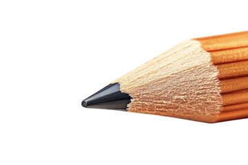 Fototapeta premium Sharpened pencil close up graphite tip detail wood texture macro photography light background