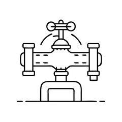 wellhead icon, wellhead line art - simple line art of wellhead, perfect for wellhead logos and icons