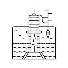 well logging icon, well logging line art - simple line art of well logging, perfect for well logging logos and icons