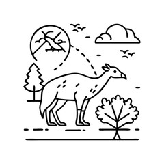 wildlife icon, wildlife line art - simple line art of wildlife, perfect for wildlife logos and icons